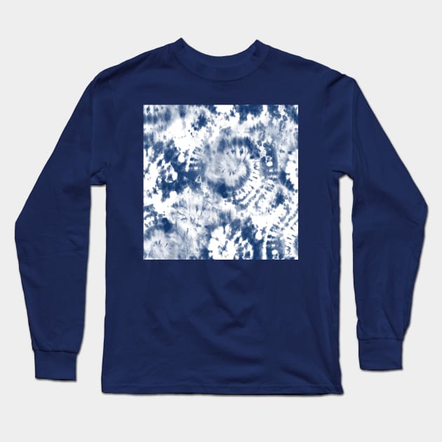 Navy Tie-Dye Long Sleeve T-Shirt by Carolina Díaz